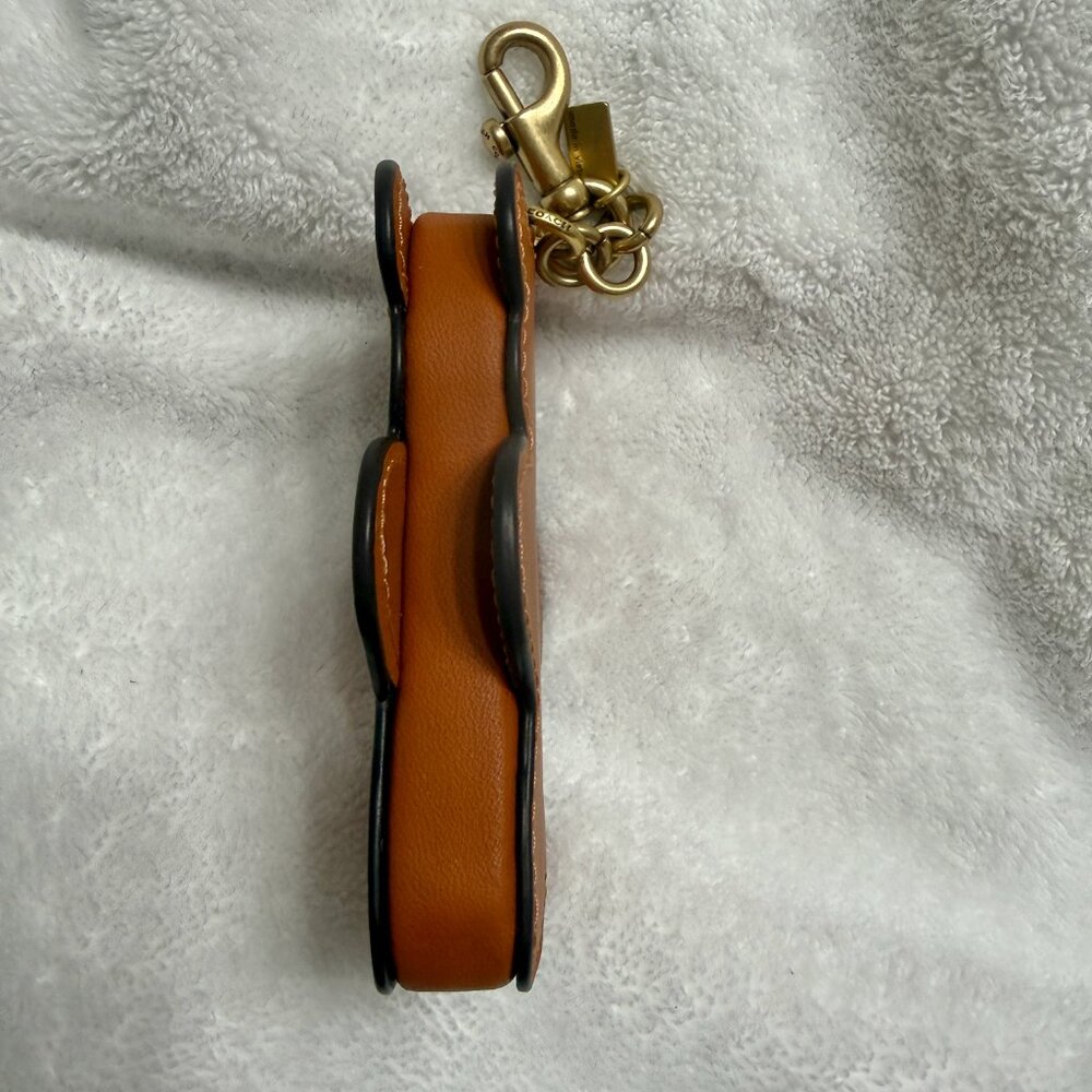 NWOT Coach Bear Coin Purse Bag Charm In Glovetanned Leather Brass/Toffee - Picture 4 of 7